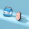 Pendientes de Galleta y Leche Kawaii | Joyería Divertida – NipponGT