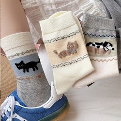 Calcetines de Gatitos Aesthetic | Estilo Coreano y Suave Algodón