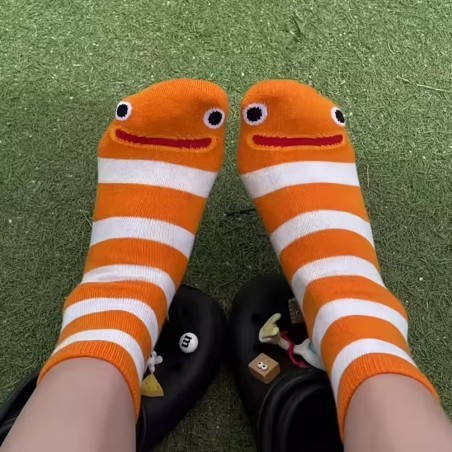 Calcetines de Personaje Kawaii Naranja | Moda Japonesa Fun – NipponGT