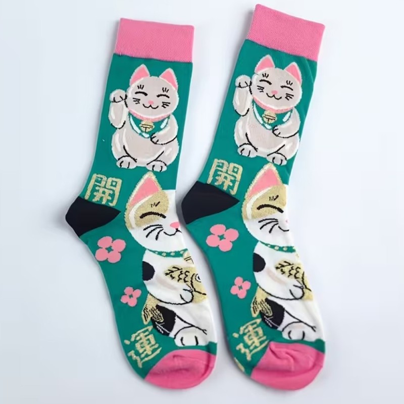 Calcetines Maneki-Neko Gato de la Suerte | Moda Japonesa – NipponGT