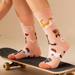 Calcetines de Gatitos y Mariposas | Estilo Kawaii Salmón – NipponGT