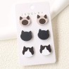 Set 3 Pares de Aretes Gatitos Minimalistas | Joyería Kawaii – NipponGT