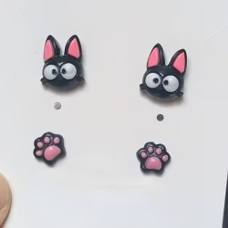 Aretes de Gatito Negro Jiji | Joyería Anime Kawaii – NipponGT