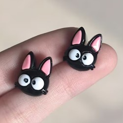 Aretes de Gatito Negro Jiji | Joyería Anime Kawaii – NipponGT